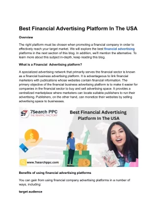 Best Financial Advertising Platform In The USA