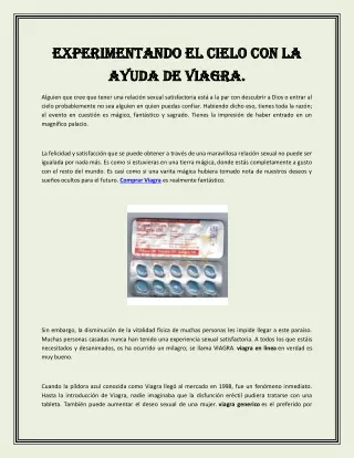 Experimentando el cielo con la ayuda de Viagra