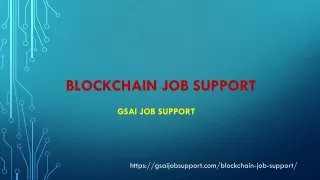 Blockchain job support