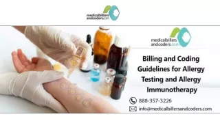 Billing and Coding Guidelines for Allergy Testing and Allergy Immunotherapy