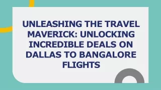 Deals On Flights From Dallas To Bangalore