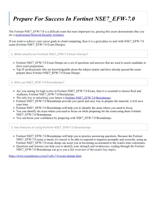 Prepare For Success In Fortinet NSE7_EFW-7.0