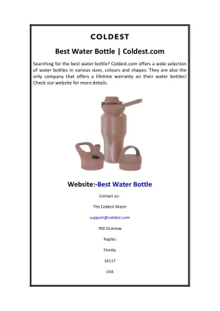 Best Water Bottle  Coldest.com