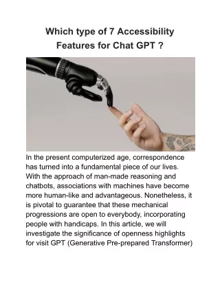 Which type of 7 Accessibility Features for Chat GPT