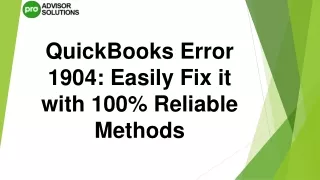 A Quick Way To Fix QuickBooks Error 1904