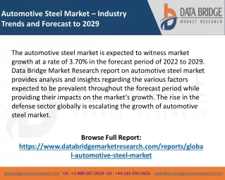 Automotive Steel Market