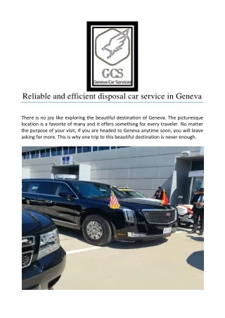 Reliable and efficient disposal car service in Geneva