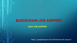 Best Blockchain job support and online job support