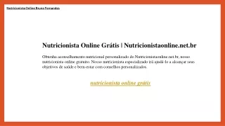 Nutricionista Online Grátis  Nutricionistaonline.net.br