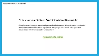 Nutricionista Online  Nutricionistaonline.net.br