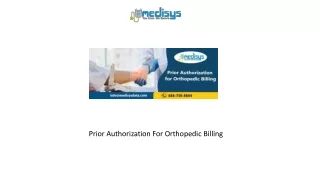 Prior Authorization For Orthopedic Billing