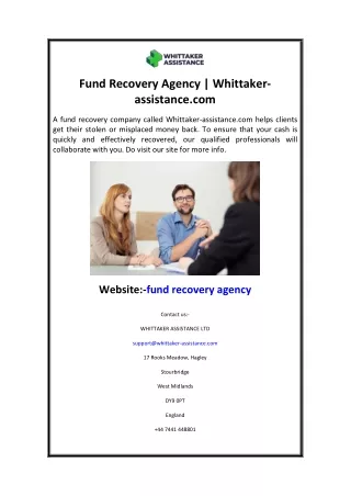 Fund Recovery Agency Whittaker-assistance.com