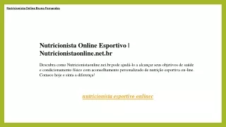 Nutricionista Online Esportivo  Nutricionistaonline.net.br