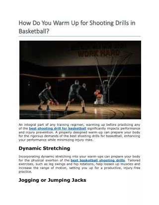 How Do You Warm Up for Shooting Drills in Basketball?