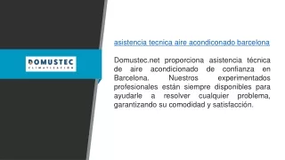 Asistencia Técnica Aire Acondicionado Barcelona  Domustec.net