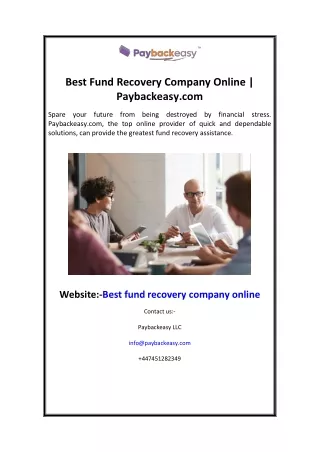 Best Fund Recovery Company Online  Paybackeasy.com