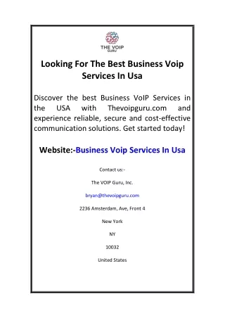 Looking For The Best Business Voip Services In Usa