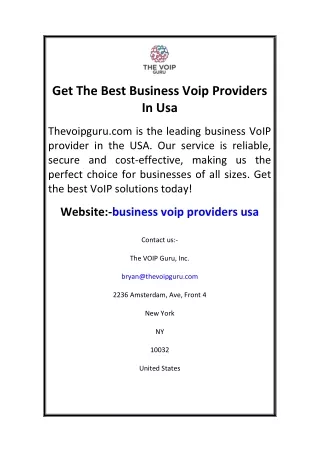 Get The Best Business Voip Providers In Usa