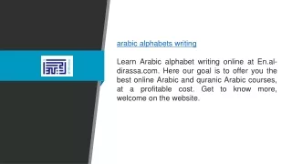 Arabic Alphabets Writing En.al-dirassa.com
