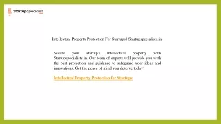 Intellectual Property Protection For Startups  Startupspecialists.in