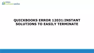 Understanding and Fixing QuickBooks Error 12031