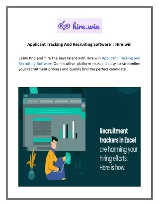 Applicant Tracking And Recruiting Software  Hire.win 1