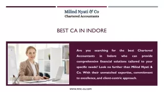 Best CA in Indore - MILIND NYATI & CO