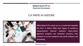 CA Firms in Indore - MILIND NYATI & CO