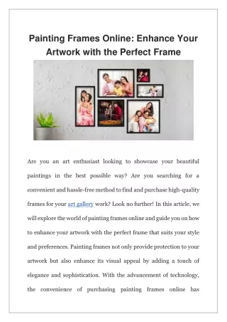 Painting Frames Online Enhance Your Artwork with the Perfect Frame
