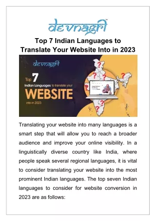 Top 7 Indian Languages to Translate Your Website Into in 2023