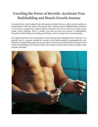 Unveiling the Power of Steroids: Accelerate Your Bodybuilding and Muscle Growth