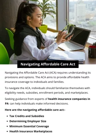 Navigating Affordable Care Act