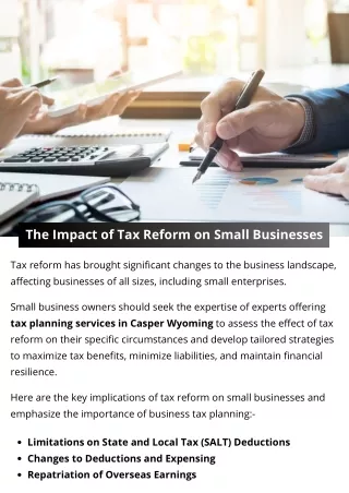 The Impact of Tax Reform on Small Businesses