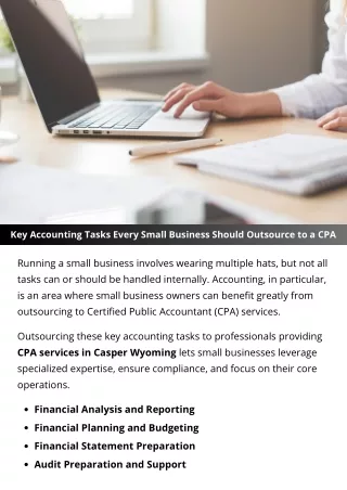 Key Accounting Tasks Every Small Business Should Outsource to a CPA