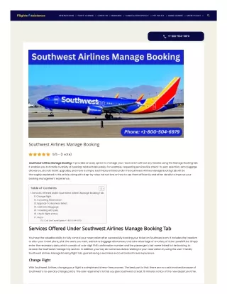 Southwest Airlines Manage Booking