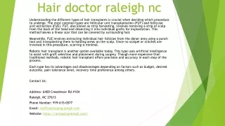 Hair doctor raleigh nc