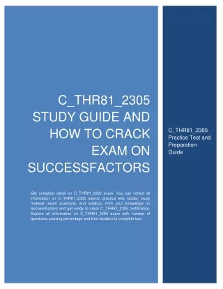 C_THR81_2305 Study Guide and How to Crack Exam on SuccessFactors