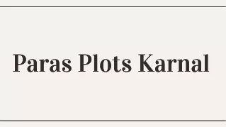 Paras Plots Karnal - PDF