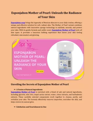 Esponjabon Mother of Pearl: Unleash the Radiance of Your Skin