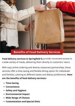 Benefits of Food Delivery Services