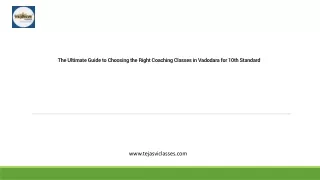 Coaching Classes in Vadodara - Tejasvi Classes