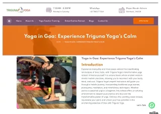 Yoga in Goa