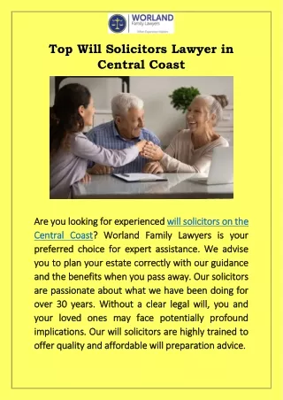 Top Will Solicitors Lawyer in Central Coast