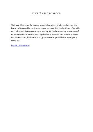 instant cash advance