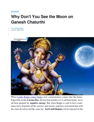 Why Don't You See the Moon on Ganesh Chaturthi
