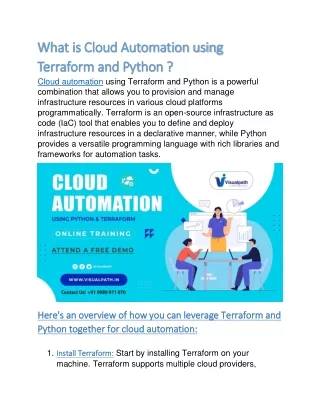 Cloud Automation using Terraform and Python Online Training