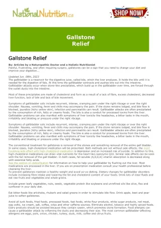 Gallstone Relief