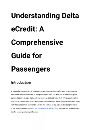 Understanding Delta eCredit_ A Comprehensive Guide for Passengers