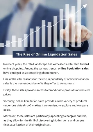 The Rise of Online Liquidation Sales