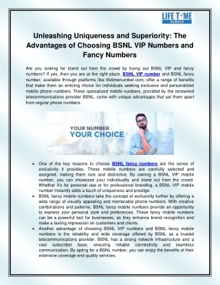 BSNL VIP Number